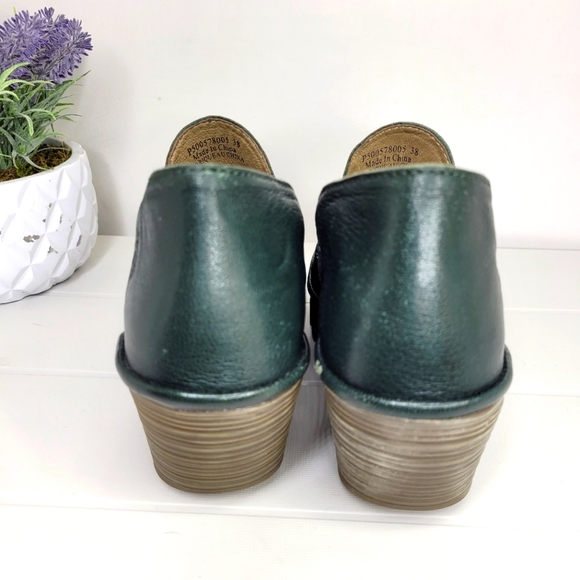 Fly London Yua Green Leather Platform Wedges 38 - Picture 7 of 9